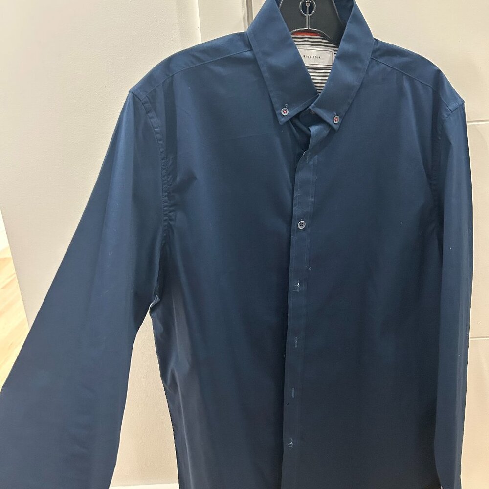 Five Four Long Sleeve Button Down Navy Men